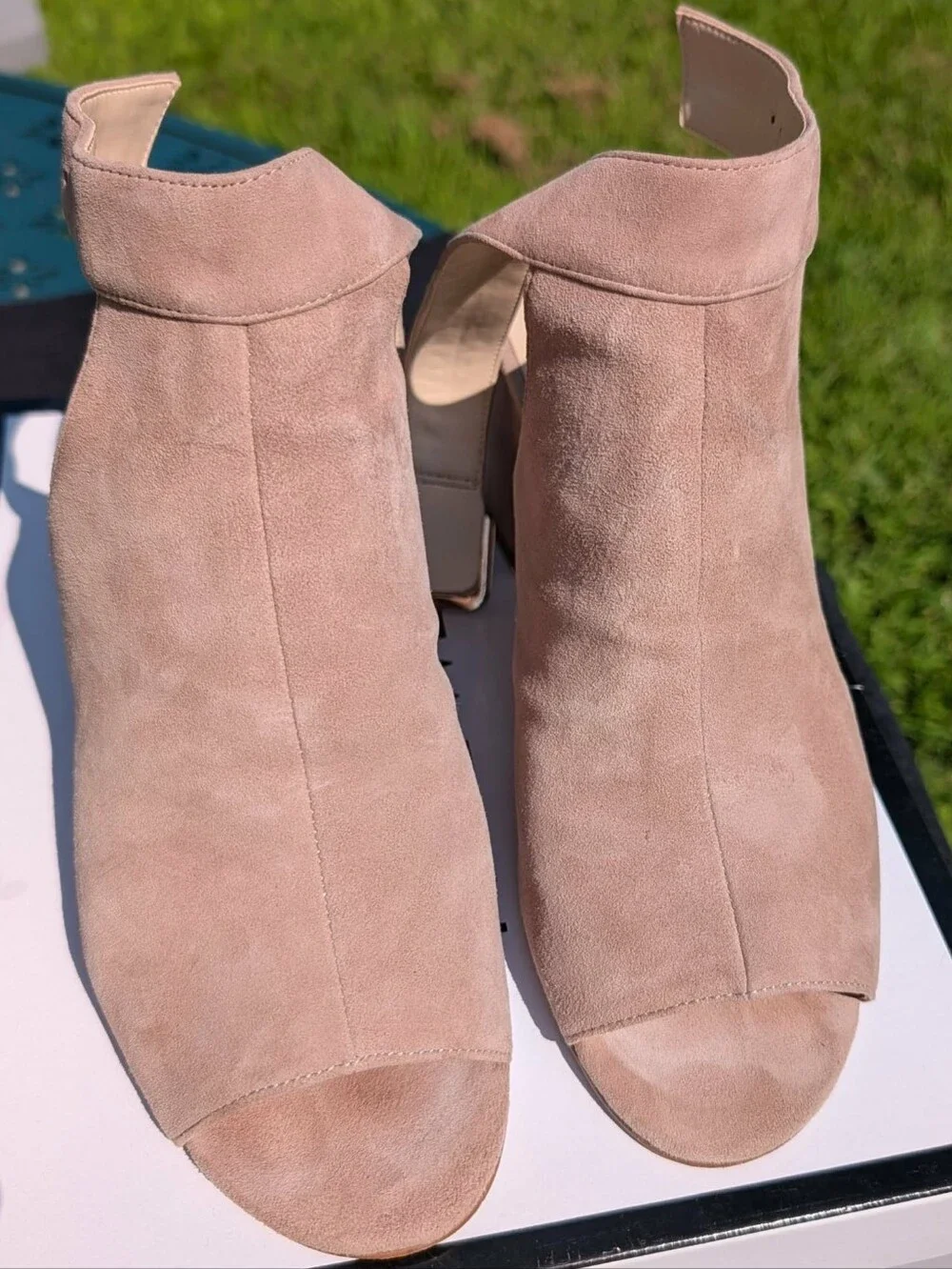 Nine West Jomei Back Strap Suede Heels Size 9.5 M
